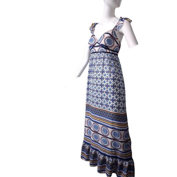 Y2K Charlotte Russe Babydoll Womens size Medium Boho Flowy Chiffon Maxi Dress - Picture 4 of 13